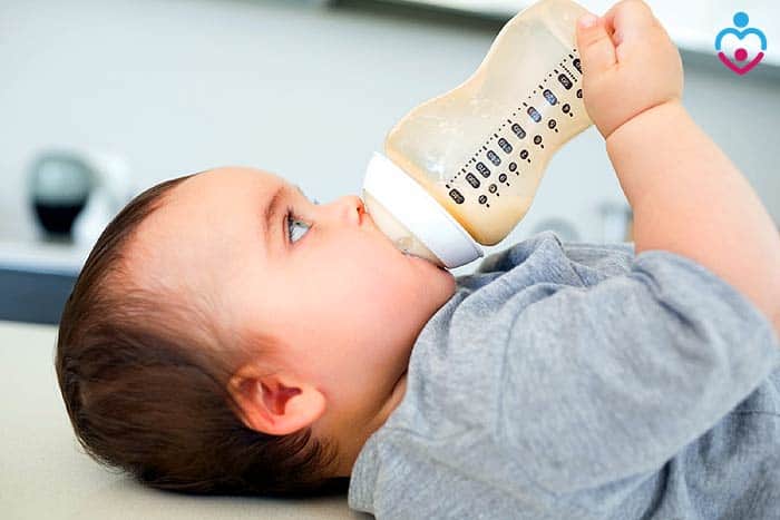 Baby drinking cold breast milk