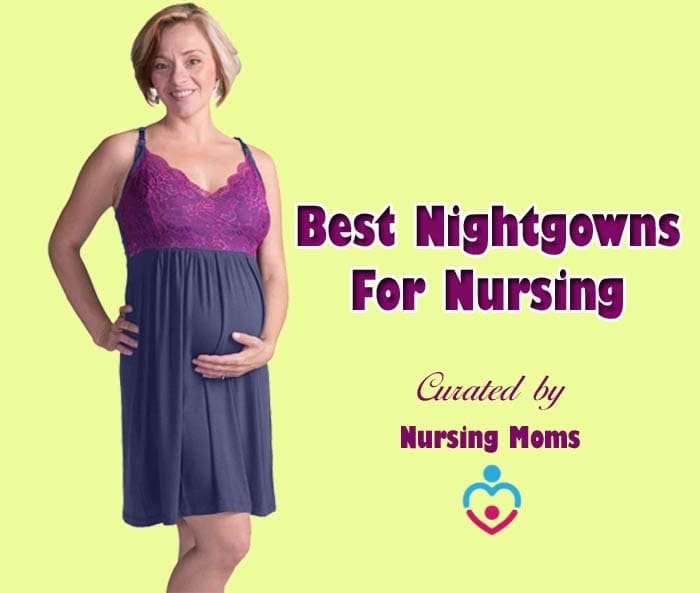 MOMANDA Womens Maternity Nursing Nightgown Nightdress Lace Breastfeeding Dress