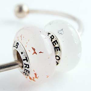 Breastmilk charm beads