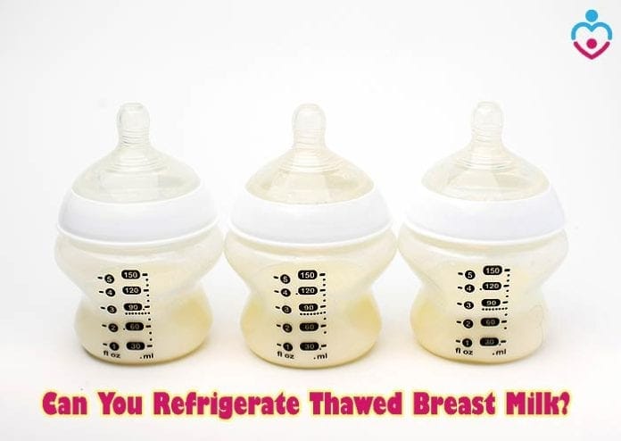 Can you refrigerate thawed breast milk?