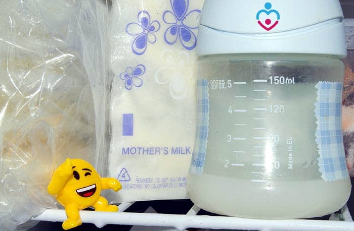 Freezing breast milk in bottles