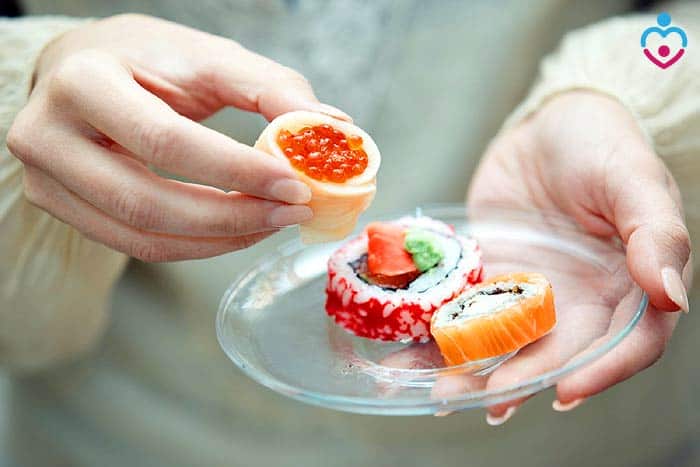 Sushi Eating While Nursing